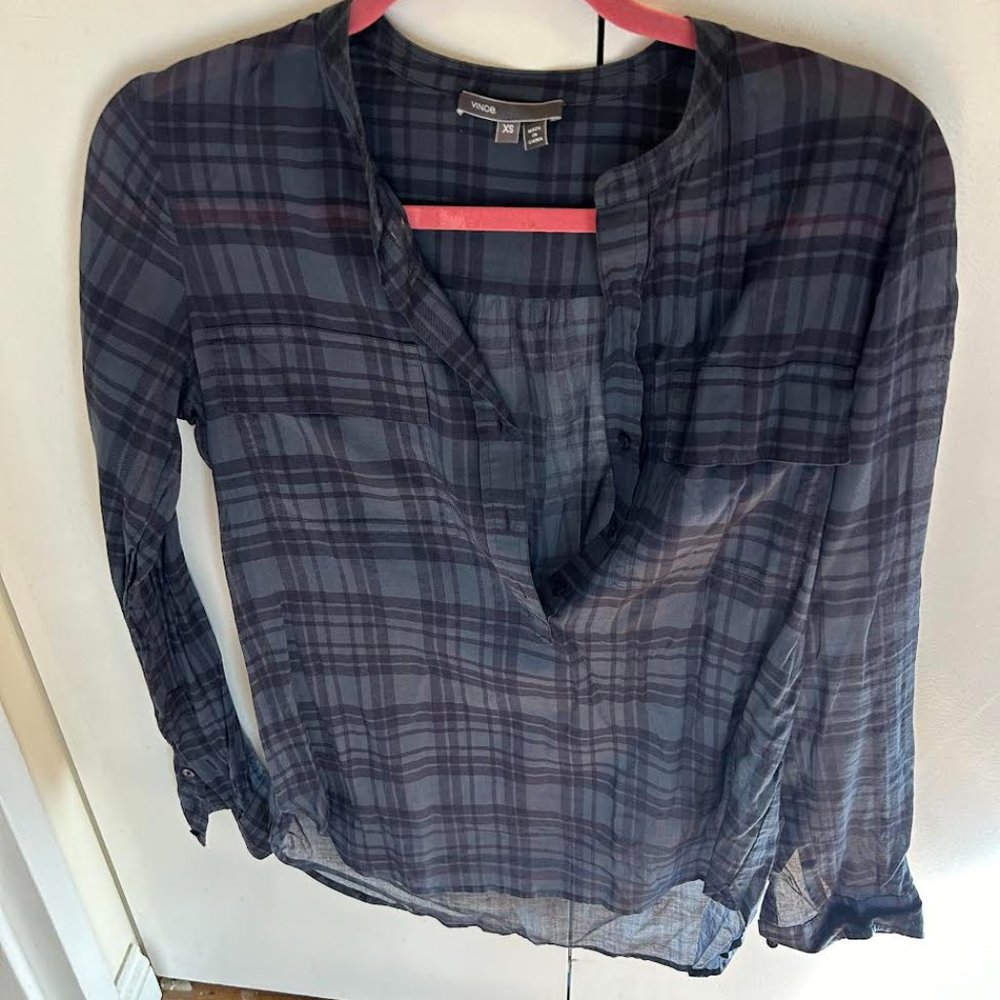 Women's Vince Plaid Blouse